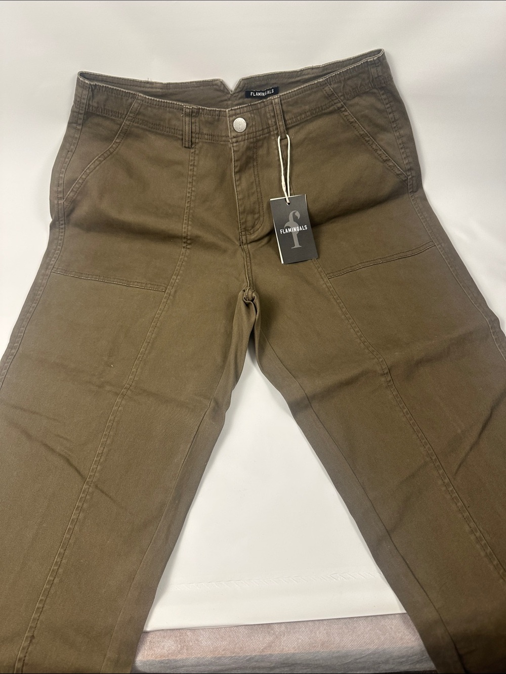 Ladies Flamingals Olive Green Utility Pants
B133